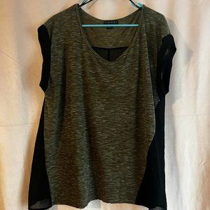 Forever 21+ tee - 2X, olive & black